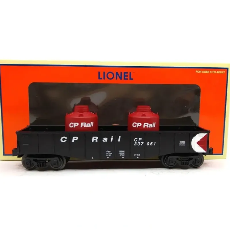 Trains*Lionel 6-26332 O Gauge CP Rail Gondola w/ 2 Canisters #337061 - Model Train Junction: Quality Parts and Art Supplies