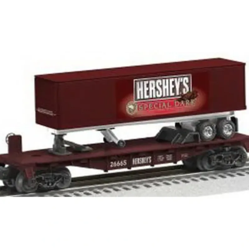 Trains*Lionel 6-26665 O Gauge Hersheys Special Dark Flatcar w/Trailer - Model Train Junction: Quality Parts and Art Supplies