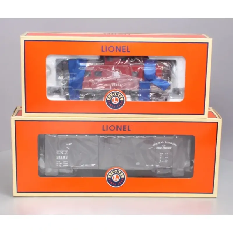 Trains*Lionel 6-27289 O Gauge Jersey Central Caboose and Double Sheath Boxcar 2-Pack - Model Train Junction: Quality Parts and Art Supplies