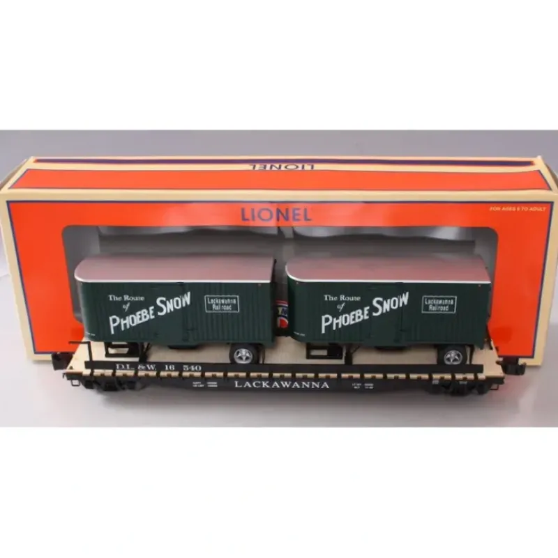 Trains*Lionel 6-27563 O Gauge Lackawanna Flatcar with Piggyback #16540 - Model Train Junction: Quality Parts and Art Supplies