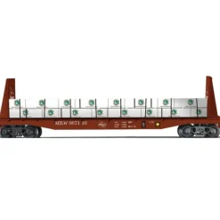 Trains*Lionel 6-22158 O Gauge Milwaukee Road Bulkhead Flatcar w/ Wood Load #967116 - Model Train Junction: Quality Parts and Art Supplies