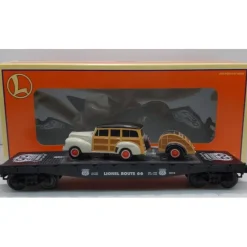 Trains*Lionel 6-17549 O Gauge Route 66 Flatcar w/ Ford Wagon & Trailer EX/Box - Model Train Junction: Quality Parts and Art Supplies