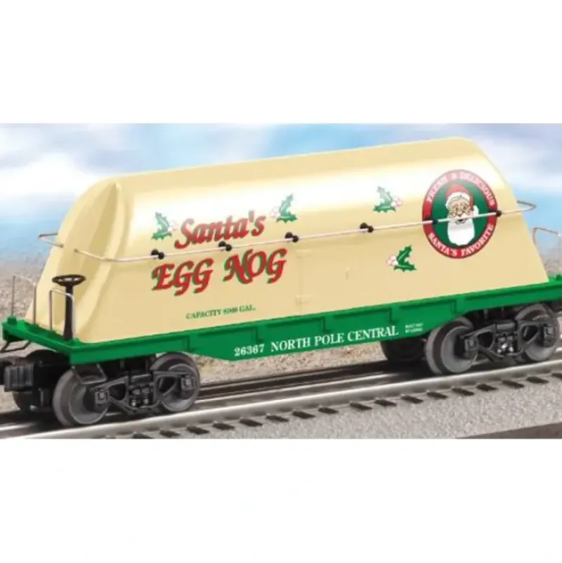 Trains*Lionel 6-26367 O Gauge Santa Egg Nog Flatcar w/Container - Model Train Junction: Quality Parts and Art Supplies