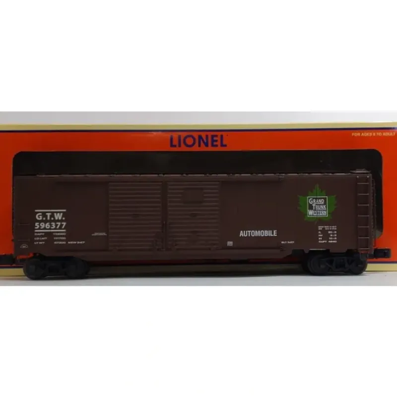 Trains*Lionel 6-27204 O Gauge Trunk Western Double Door Boxcar #596377 with Auto Frames - Model Train Junction: Quality Parts and Art Supplies