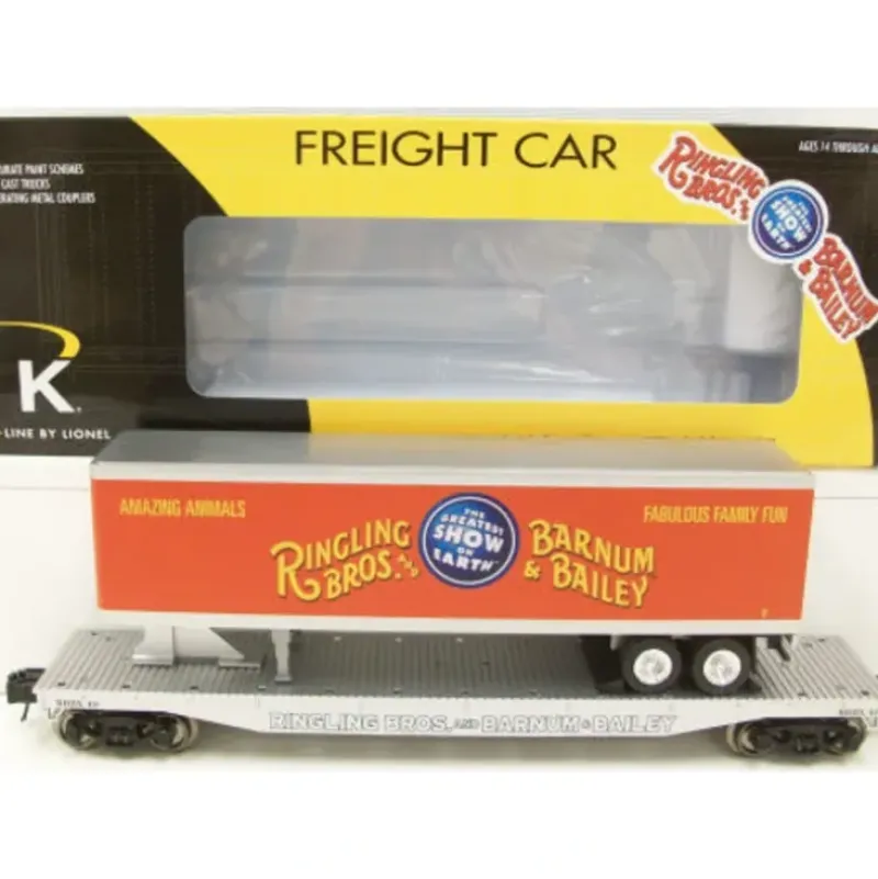 Trains*Lionel 6-22259 O Ringling Bros. - Flatcar with Trailer - Model Train Junction: Quality Parts and Art Supplies