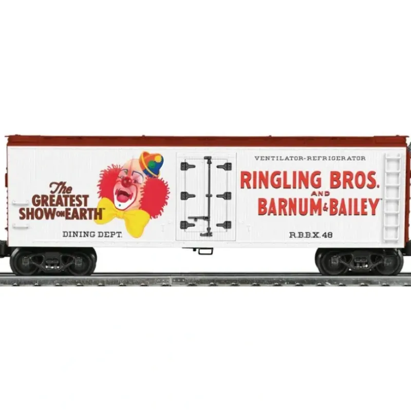 Trains*Lionel 6-22627 O Ringling Bros. Lighted Clown Wood-Sided Reefer Car #48 - Model Train Junction: Quality Parts and Art Supplies