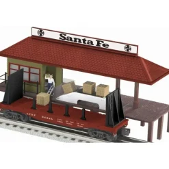 Trains*Lionel 6-22328 O Santa Fe Operating Freight Platform w/ Flatcar & 4 Pallets - Model Train Junction: Quality Parts and Art Supplies