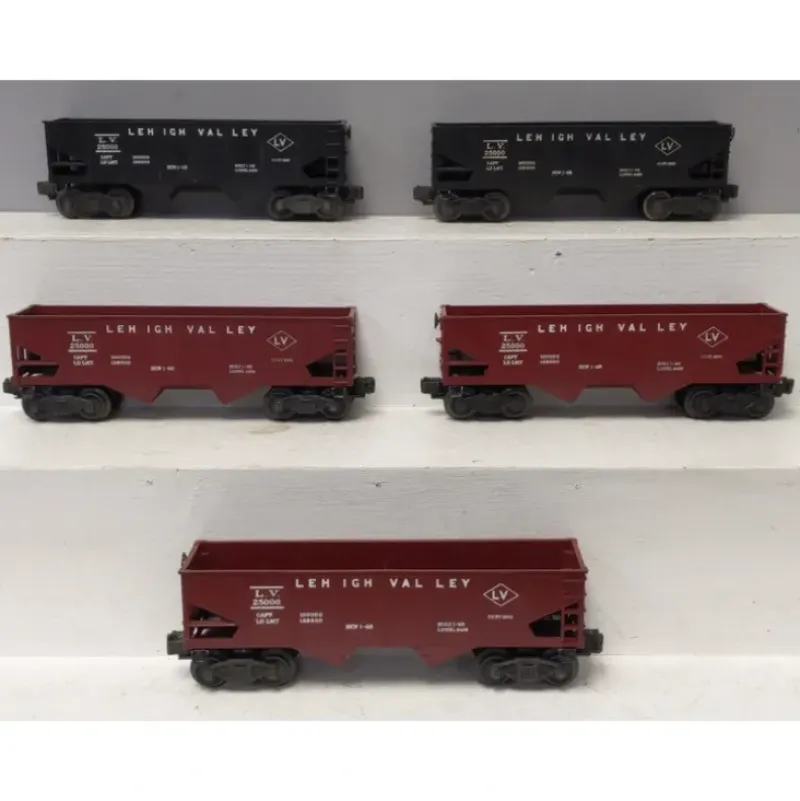 Trains*Lionel 6456 Vintage O Gauge Lehigh Valley 2-Bay Hopper Cars [5] VG - Model Train Junction: Quality Parts and Art Supplies