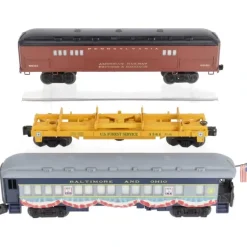 Trains*Lionel O Gauge MPC Passenger Cars & Operating Log Car [3] EX - Model Train Junction: Quality Parts and Art Supplies