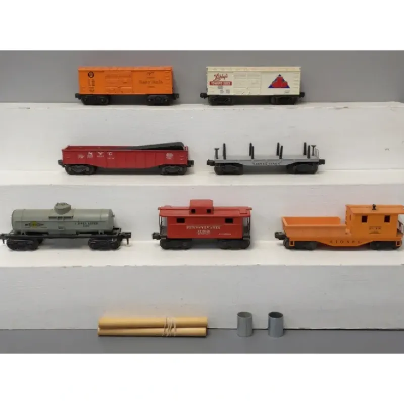 Trains*Lionel Vintage O Assorted Freight Cars: X6004, 6342, 1005, 6050, 477618 [7] VG - Model Train Junction: Quality Parts and Art Supplies