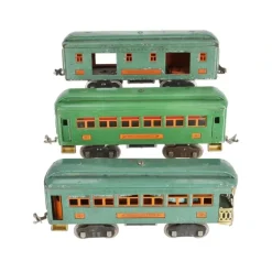 Trains*Lionel Vintage Standard Assorted Tinplate Passenger Cars: 332, 2- 341 [3] - Model Train Junction: Quality Parts and Art Supplies