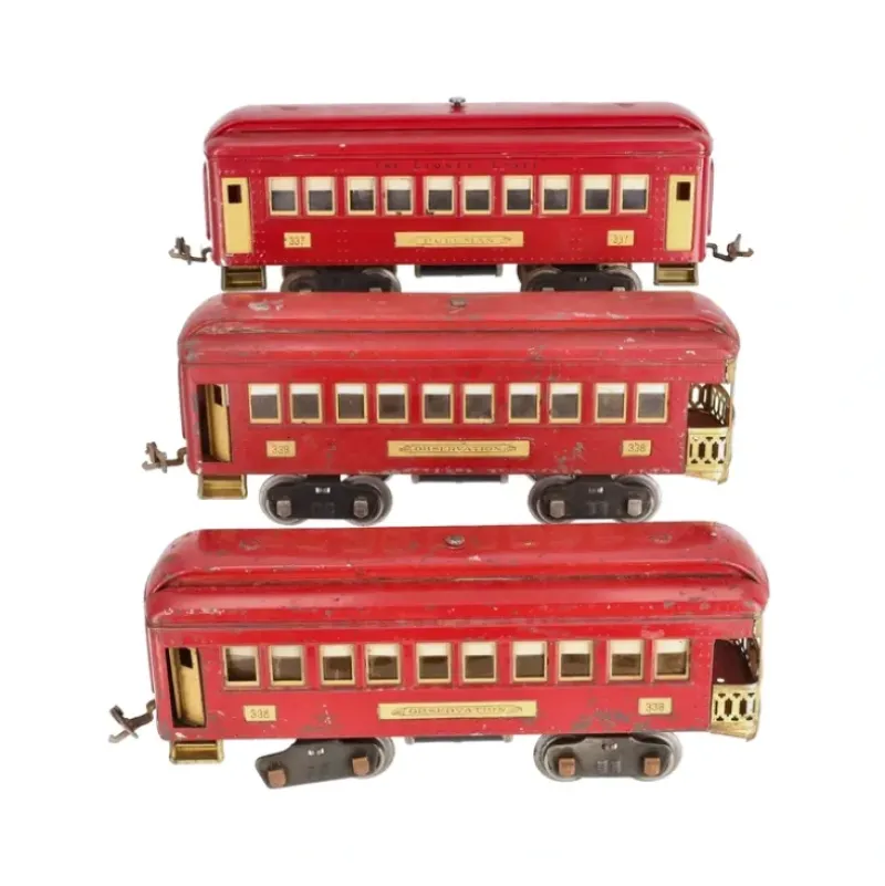 Trains*Lionel Vintage Standard Gauge Tinplate Passenger Cars: 337, 338, 338 [3] VG - Model Train Junction: Quality Parts and Art Supplies