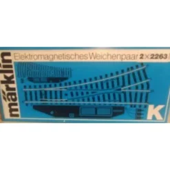 Trains*Marklin 2263 HO 6-5/8" 22 K Track Right Hand Remote Switch Turnout (Set of 2) - Model Train Junction: Quality Parts and Art Supplies