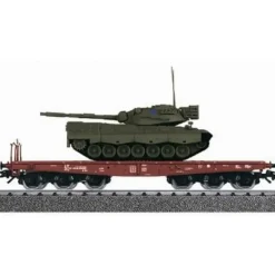 Trains*Marklin 48722 HO Scale Ferrovie Dello Stato Flat w/ Leopard Tank - Model Train Junction: Quality Parts and Art Supplies