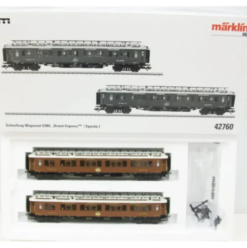 Trains*Marklin 42760 HO Scale Orient Express 2-Car Passenger Set - Model Train Junction: Quality Parts and Art Supplies
