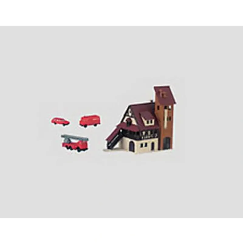 Trains*Marklin 89800 Z Fire Station Building Kit with Fire Department Vehicles - Model Train Junction: Quality Parts and Art Supplies
