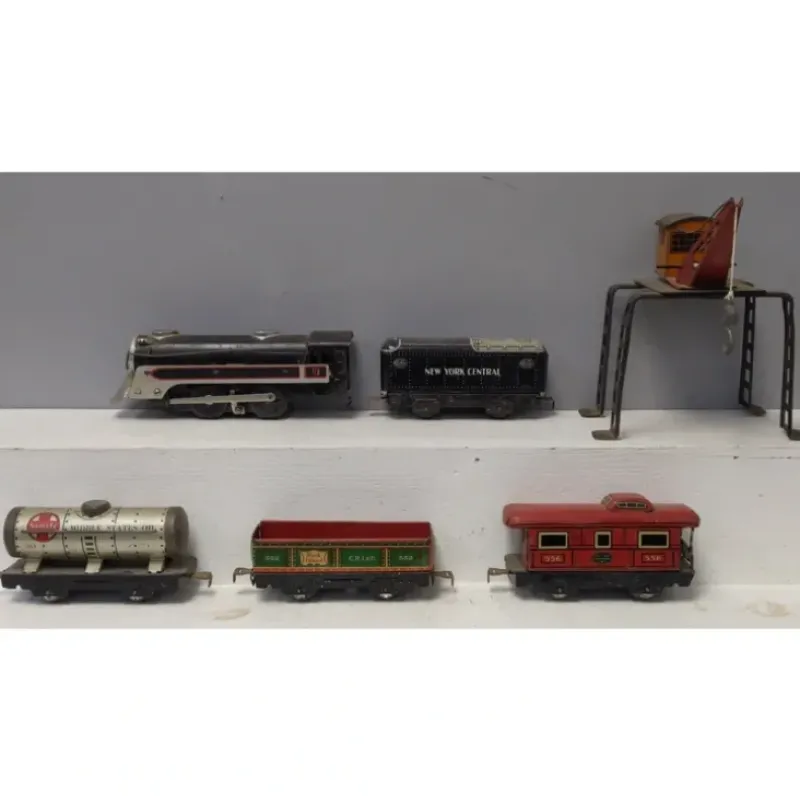 Trains*Marx Vintage O Gauge Steam Freight Set: 552, 553, 556, Loco, Tender & Crane [6] - Model Train Junction: Quality Parts and Art Supplies