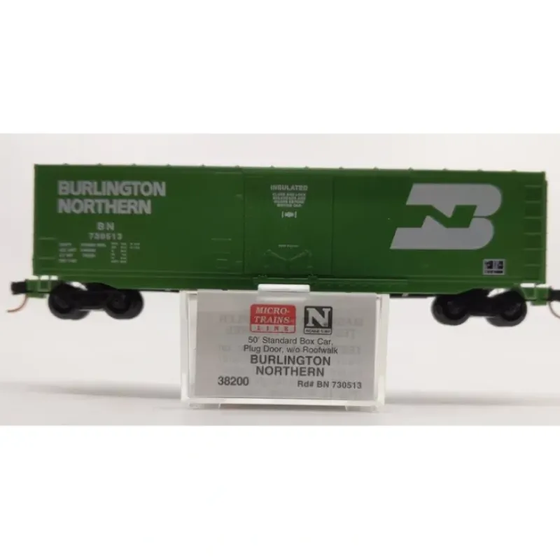 Trains*Micro-Trains 03800200 N Burlington Northern 50' Steel Plug Door Boxcar #730513 NIB - Model Train Junction: Quality Parts and Art Supplies