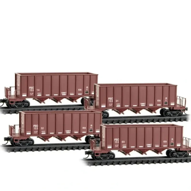 Trains*Micro-Trains 98300228 N FEC RTR Ortner 3-Bay Rapid Discharge Hopper (Set of 4) - Model Train Junction: Quality Parts and Art Supplies