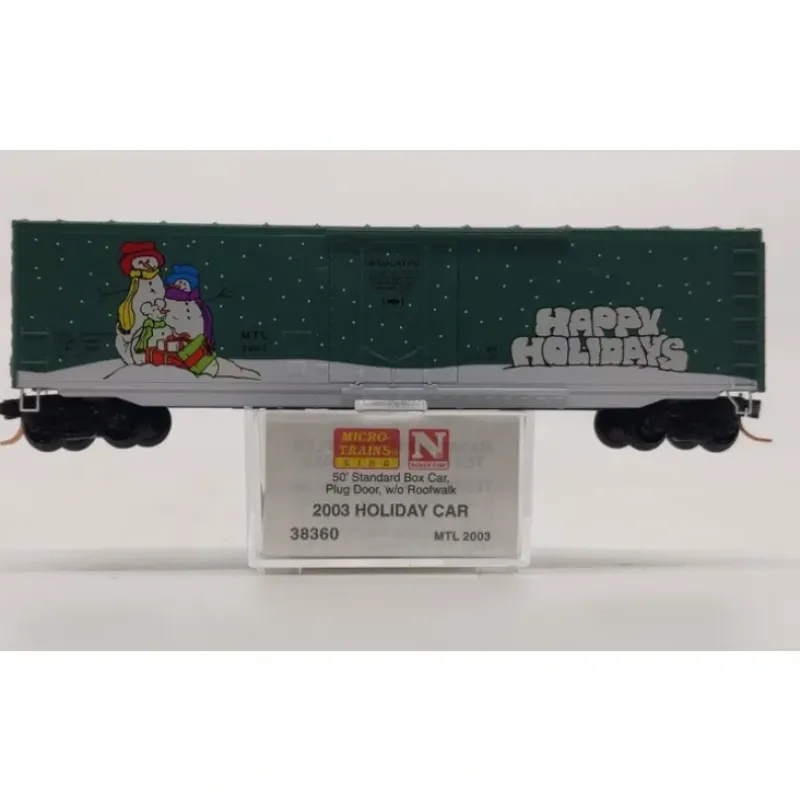 Trains*Micro-Trains 03800360 N Happy Holiday 50' Steel Plug Door Christmas Boxcar #2003 NIB - Model Train Junction: Quality Parts and Art Supplies