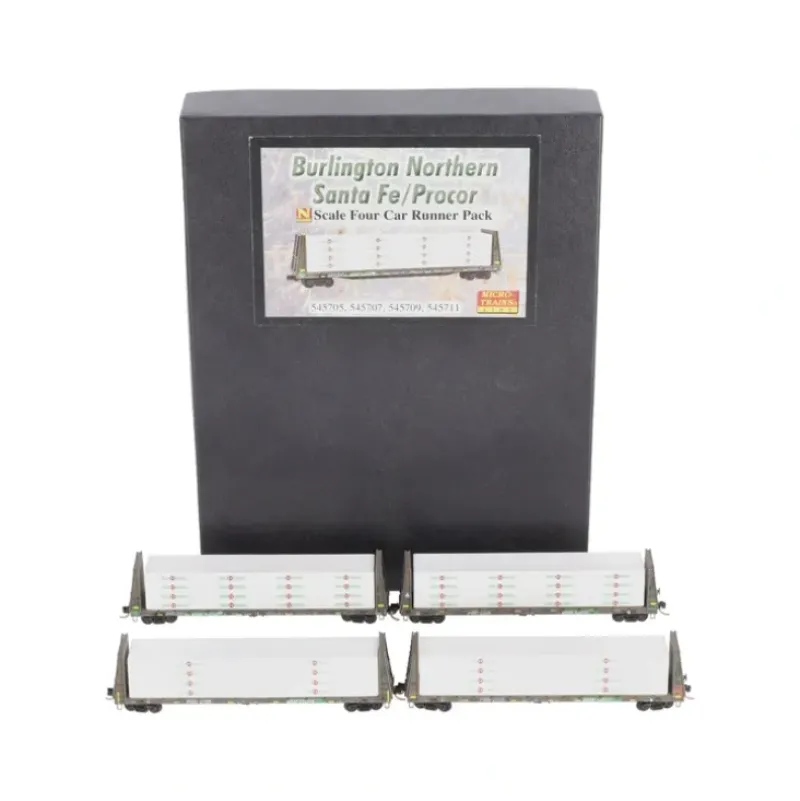 Trains*Micro-Trains 99305320 N Scale BNSF Bulkhead Flatcars (Set of 4) LN/Box - Model Train Junction: Quality Parts and Art Supplies