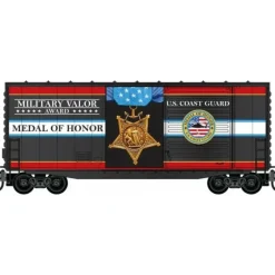 Micro-Trains, N Scale, 101 00 764, 40' Hy-Cube Box Car With Single Door, Military Valor Award US U.S. Coast Guard Medal Of Honor - Model Train Junction: Quality Parts and Art Supplies Best