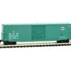 Micro-Trains, N Scale, 18000220 50' Standard Box Car with 10' Single Door, No Roofwalk, and Short Ladders, New York Central, #215147 - Model Train Junction: Quality Parts and Art Supplies Clearance