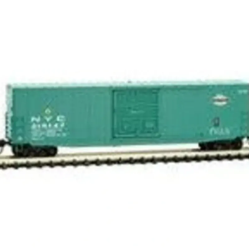 Micro-Trains, N Scale, 18000220 50' Standard Box Car with 10' Single Door, No Roofwalk, and Short Ladders, New York Central, #215147 - Model Train Junction: Quality Parts and Art Supplies Clearance
