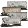 Micro-Trains, N Scale, 99305013, Weathered 2-Bay Covered Hopper, Norfolk and Western, (4-Pack) - Model Train Junction: Quality Parts and Art Supplies Best
