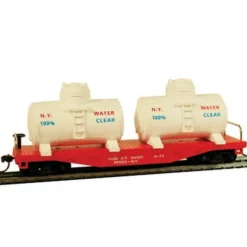 Trains*Model Power 98163 40' Flat w/Tanks Water - Model Train Junction: Quality Parts and Art Supplies