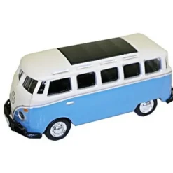 Trains*Model Power 19161 1:87 HO Scale Minis Light Blue/White VW T1 Samba Bus - Model Train Junction: Quality Parts and Art Supplies