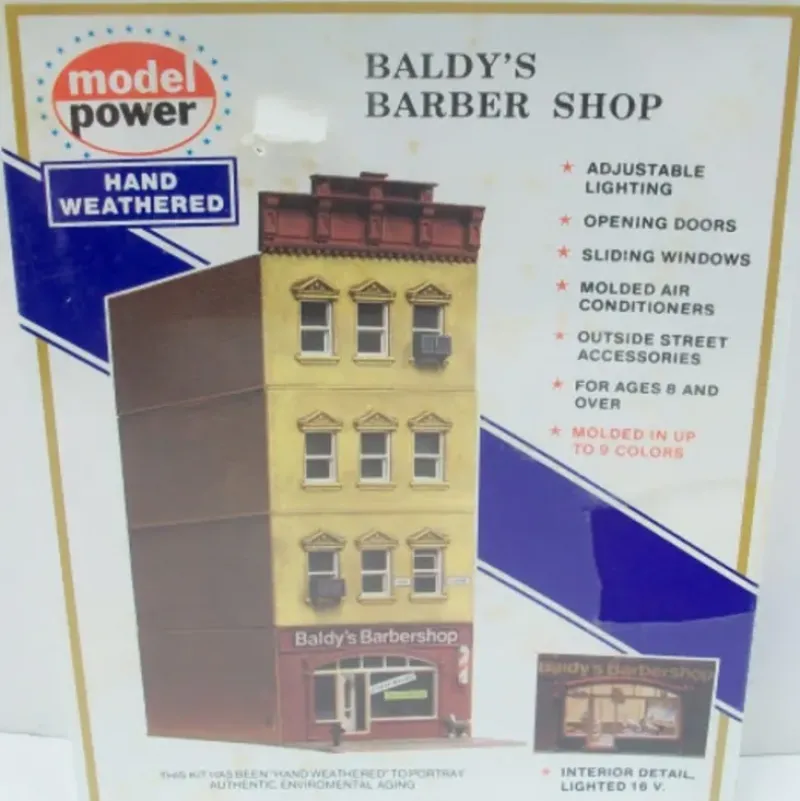 Trains*Model Power 472 Baldy's Barber Shop Building Kit - Model Train Junction: Quality Parts and Art Supplies