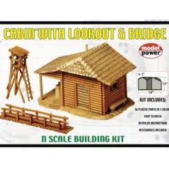 Trains*Model Power 1582 Cabin w/Lookout & Brdg Kt - Model Train Junction: Quality Parts and Art Supplies
