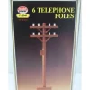 Trains*Model Power 986-1 G Scale Telephone Poles (Pack of 6) - Model Train Junction: Quality Parts and Art Supplies