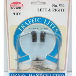Trains*Model Power 599 HO 2 Brass Lite Traffic Signals Lights Left & Right Overhead - Model Train Junction: Quality Parts and Art Supplies