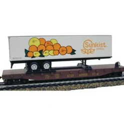 Trains*Model Power 98364 HO 51' FLAT/TRAILER, SUNKIST - Model Train Junction: Quality Parts and Art Supplies