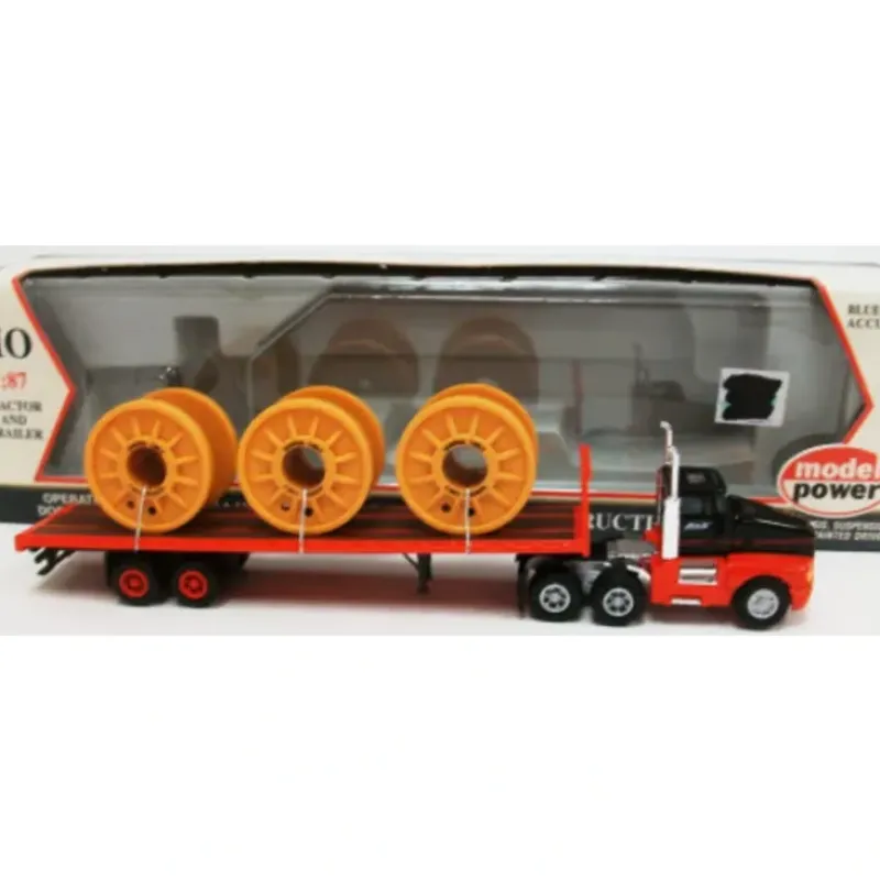 Trains*Model Power 19002 HO D&S Tractor with Flat Car & Cable Load - Model Train Junction: Quality Parts and Art Supplies