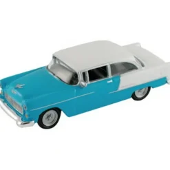 Trains*Model Power 19238 HO Minis Blue/White Chevy Belair Coupe 1955 - Model Train Junction: Quality Parts and Art Supplies