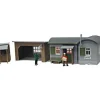 Trains*Model Power 650 HO Scale Built-up Offices and Shed - Model Train Junction: Quality Parts and Art Supplies