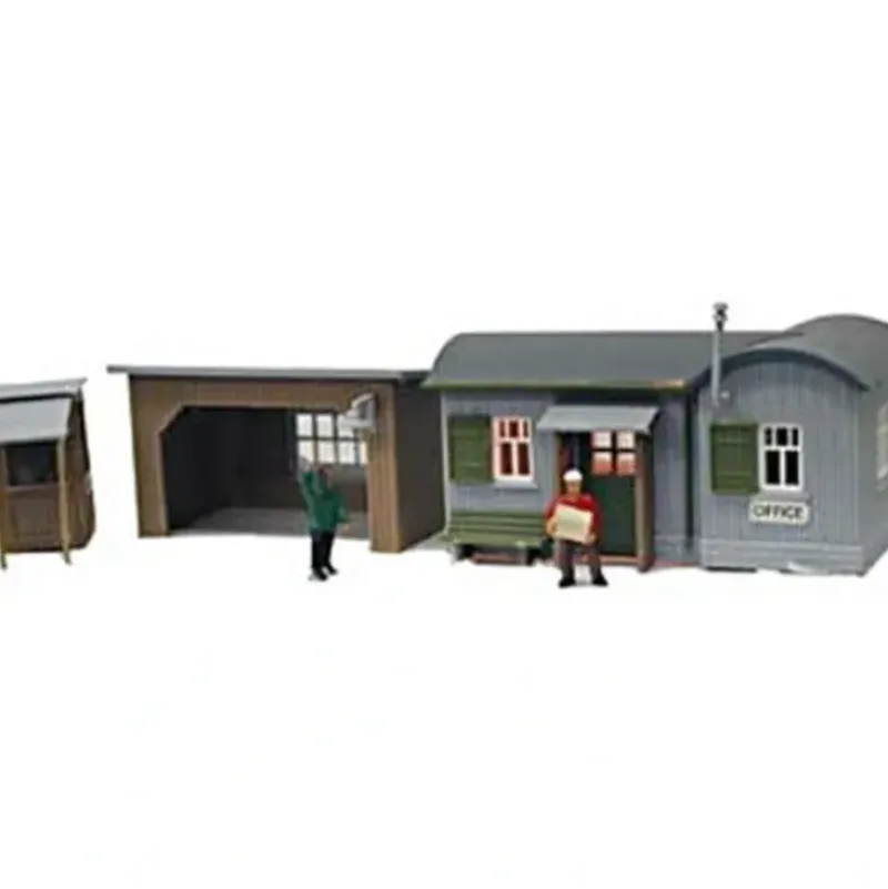Trains*Model Power 650 HO Scale Built-up Offices and Shed - Model Train Junction: Quality Parts and Art Supplies