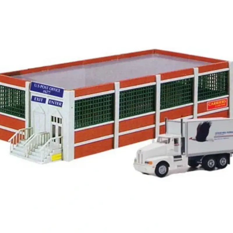 Trains*Model Power 677 HO Scale Built-up Post Office w/18' Truck - Model Train Junction: Quality Parts and Art Supplies