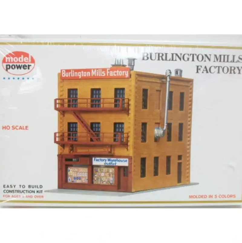 Trains*Model Power 455 HO Scale Burlington Mills Factory Kit - Model Train Junction: Quality Parts and Art Supplies