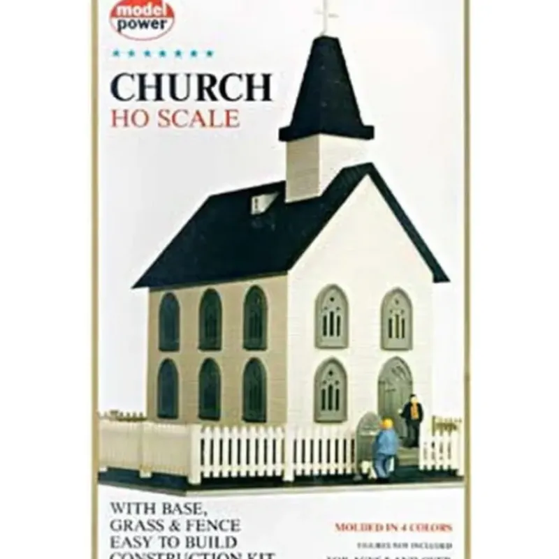 Trains*Model Power 613 HO Scale Church Building Kit - Model Train Junction: Quality Parts and Art Supplies