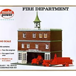 Trains*Model Power 409 HO Scale Fire Department Building Kit - Model Train Junction: Quality Parts and Art Supplies