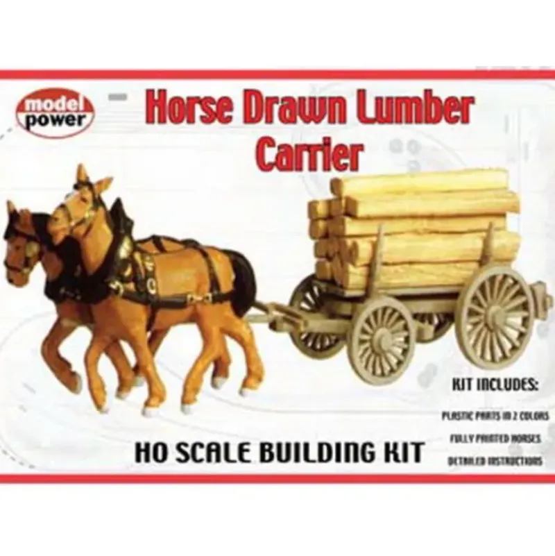 Trains*Model Power 624 HO Scale Horse Drawn Lumber Carrier Kit - Model Train Junction: Quality Parts and Art Supplies