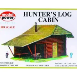 Trains*Model Power #434 HO Scale Hunter's Log Cabin Kit - Model Train Junction: Quality Parts and Art Supplies