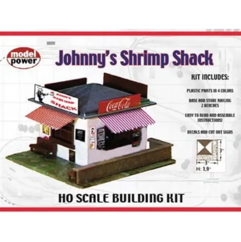 Trains*Model Power 401 HO Scale Johnny's Shrimp Shack Building Kit - Model Train Junction: Quality Parts and Art Supplies