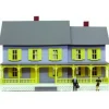Trains*Model Power 590 HO Scale Jordan's House Lighted W/2 Figures Built-Up - Model Train Junction: Quality Parts and Art Supplies