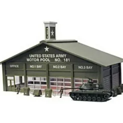 Trains*Model Power 667 HO Scale Motor Pool Building Kit - Model Train Junction: Quality Parts and Art Supplies