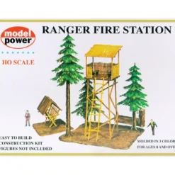 Trains*Model Power 438 HO Scale Ranger Fire Station Building Kit - Model Train Junction: Quality Parts and Art Supplies